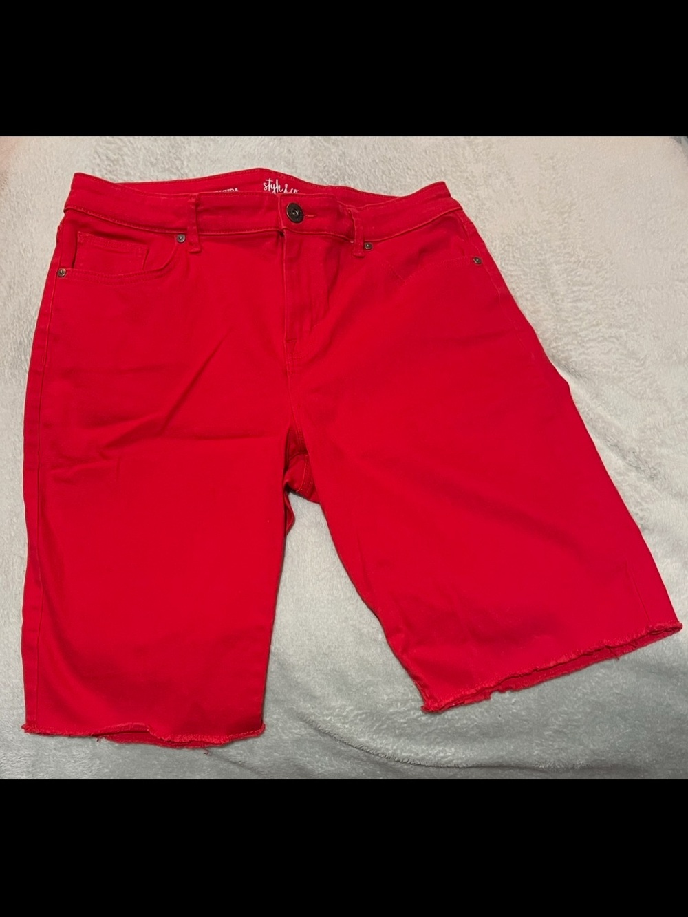 Style & Co. Bright Red Bermuda Jean Shorts